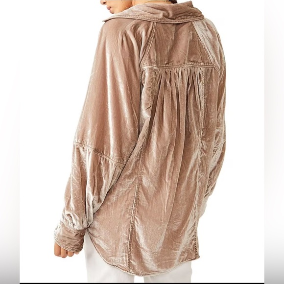 Free People
Night Skies Velvet Button Front Collar Long Sleeve Top - Picture 5 of 7
